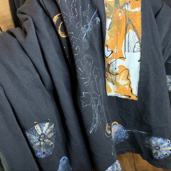 VC Torias Vintage 90's Art to Wear Hand Painted Dress floral - Picture 6 of 10